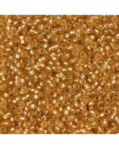 Miyuki Rocailles 11/0 0004F Matte Silver Lined Dark Gold