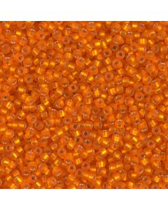 Miyuki Rocailles 11/0 0008F Matte Silver Lined Orange