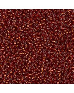 Miyuki Rocailles 11/0 0011D Matte Silver Lined Ruby
