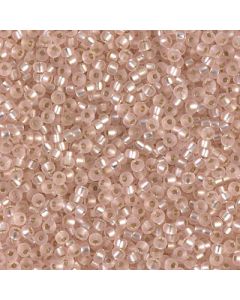 Miyuki Rocailles 11/0 0023F Matte Silver Lined Pink Mist