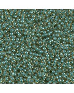 Miyuki Rocailles 11/0 0374 Turquoise Lined Light Topaz Luster