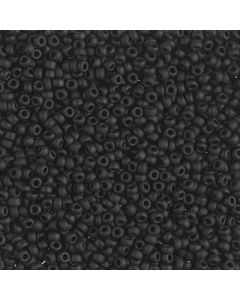 Miyuki Rocailles 11/0 0401F Matte Opaque Black