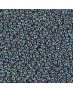 Miyuki Rocailles 11/0 2333 Matte Metallic Blue Slate Gold Luster AB