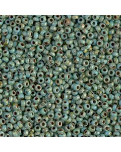 Miyuki Rocailles 11/0 4514 Opaque Turquoise Blue Picasso