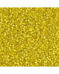Miyuki Rocailles 15/0 0006F Matte Silver Lined Yellow