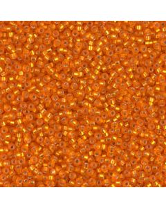 Miyuki Rocailles 15/0 0008F Matte Silver Lined Orange
