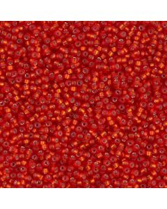 Miyuki Rocailles 15/0 0010F Matte Silver Lined Red