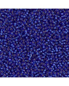 Miyuki Rocailles 15/0 0020F Matte Silver Lined Cobalt