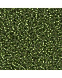 Miyuki Rocailles 15/0 0026F Matte Silver Lined Olive