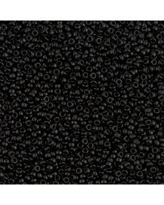 Miyuki Rocailles 15/0 0401F Matte Opaque Black