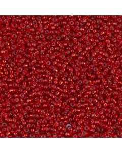 Miyuki Rocailles 15/0 1419 Silver Lined Dyed Christmas Red