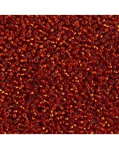 Miyuki Rocailles 15/0 1434 Silver Lined Orange-Red Dyed