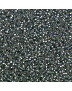 Miyuki Rocailles 15/0 1630 Semi Matte Silver Lined Dyed Color Green
