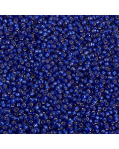 Miyuki Rocailles 15/0 1653 Semi Matte Silver Lined Dyed Medium Blue