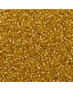Miyuki Rocailles 15/0 1902 Semi-Matte Silver Lined Gold