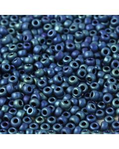 Miyuki Rocailles 15/0 2071 Matte Metallic Navy Green Iris