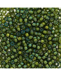 Miyuki Rocailles 15/0 3764 Inside Dyed Color Green Tea White