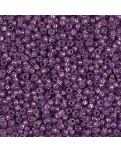 Miyuki Rocailles 15/0 4248 Duracoat® Dyed Semi-Matte Silver Lined Dark Lilac