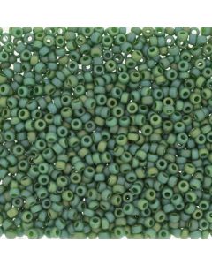Miyuki Rocailles 15/0 4699 Matte Opaque Glazed Turtle Green AB
