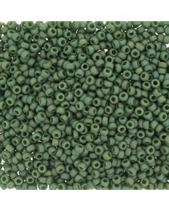 Miyuki Rocailles 15/0 4700 Matte Opaque Glazed Basil Green AB