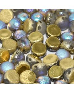 2-Hole Cabochon 00030-98586 Crystal Etched Golden Rainbow