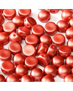 2-Hole Cabochon 02010-25010 Alabaster Pastel Dark Coral