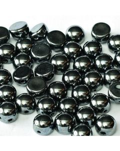 2-Hole Cabochon 23980-14400 Jet Hematite