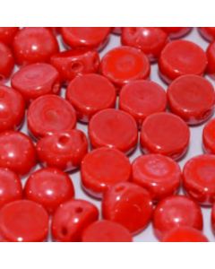 2-Hole Cabochon 93180-14400 Opaque Red Shimmer