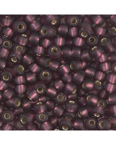 Miyuki Rocailles 6/0 0013F Matte Silver Lined Dark Amethyst
