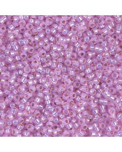 Miyuki Rocailles 6/0 0644 Dyed Hot Pink Silver Lined Alabaster