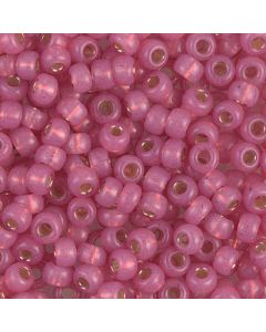 Miyuki Rocailles 6/0 0645 Dyed Dark Rose Silver Lined Alabaster