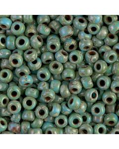 Miyuki Rocailles 6/0 4514 Opaque Turquoise Blue Picasso