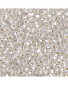 Miyuki Rocailles 8/0 0001F Matte Silver Lined Crystal