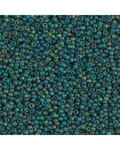 Miyuki Rocailles 8/0 0156FR Matte Transparent Dark Green AB