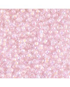 Miyuki Rocailles 8/0 0272 Inside Dyed Color Pale Pink AB