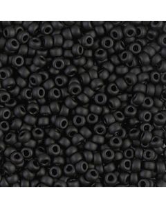 Miyuki Rocailles 8/0 0401F Matte Opaque Black
