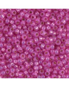 Miyuki Rocailles 8/0 4238 Duracoat® Dyed Semi-Matte Silver Lined Paris Pink