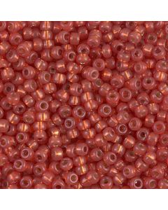 Miyuki Rocailles 8/0 4244 Duracoat® Dyed Semi-Matte Silver Lined Papaya