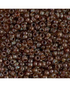 Miyuki Rocailles 8/0 4505 Transparent LightSmoky Topaz Picasso