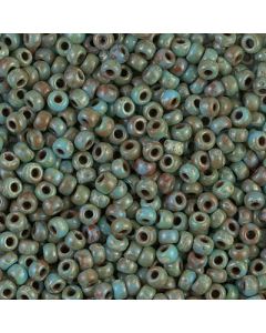 Miyuki Rocailles 8/0 4514 Opaque Turquoise Blue Picasso