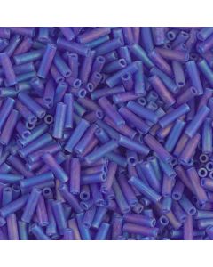 Miyuki Bugles 6mm 0151FR Matte Transparent Cobalt AB