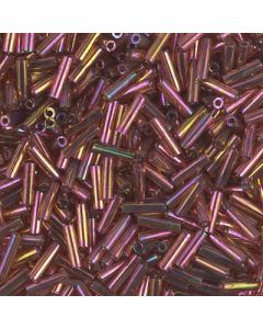 Miyuki Bugles 6mm 0301 Transparent Red Gold Luster AB