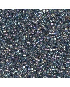 Miyuki Delica 11/0 DB0111 Transparent Blue Gray Rainbow Gold Luster