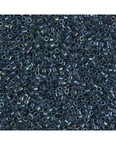 Miyuki Delica 11/0 DB0286 Midnight Blue Lined Aqua AB