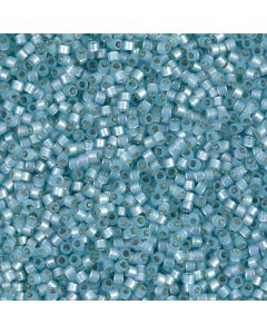 Miyuki Delica 11/0 DB0628 Dyed Aqua Silver Lined Alabaster 