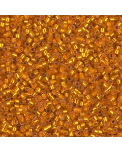 Miyuki Delica 11/0 DB0681 Dyed Semi-Frosted Silver Lined Orange