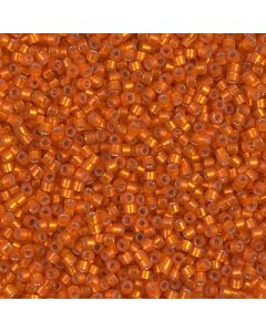 Miyuki Delica 11/0 DB0682 Dyed Semi-Frosted Silver Lined Dark Orange