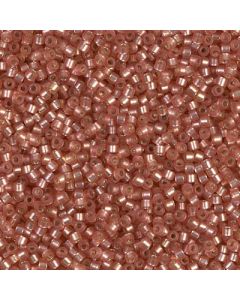 Miyuki Delica 11/0 DB0685 Dyed Semi-Frosted Silver Lined Light Cranberry