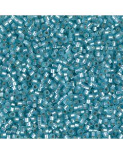 Miyuki Delica 11/0 DB0691 Dyed Semi-Frosted Silver Lined Mint Green