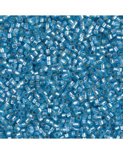 Miyuki Delica 11/0 DB0692 Dyed Semi-Frosted Silver Lined Aqua
